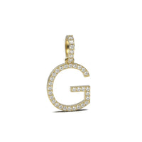 Single Row Diamond Initial Pendant