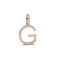 Single Row Diamond Initial Pendant
