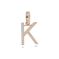 Single Row Diamond Initial Pendant