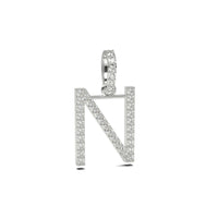 Single Row Diamond Initial Pendant