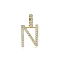 Single Row Diamond Initial Pendant