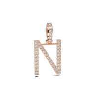 Single Row Diamond Initial Pendant