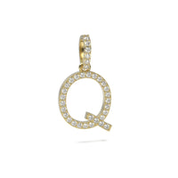 Single Row Diamond Initial Pendant