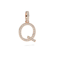 Single Row Diamond Initial Pendant