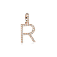 Single Row Diamond Initial Pendant
