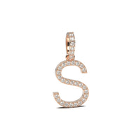 Single Row Diamond Initial Pendant