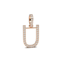 Single Row Diamond Initial Pendant