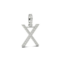 Single Row Diamond Initial Pendant