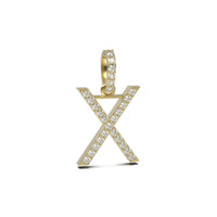 Single Row Diamond Initial Pendant