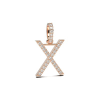 Single Row Diamond Initial Pendant