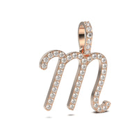 Single Row Diamond Cursive Initial Pendant