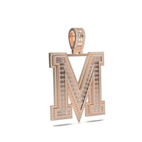 3D Two-Tone Emerald Cut Diamond Initial Pendant