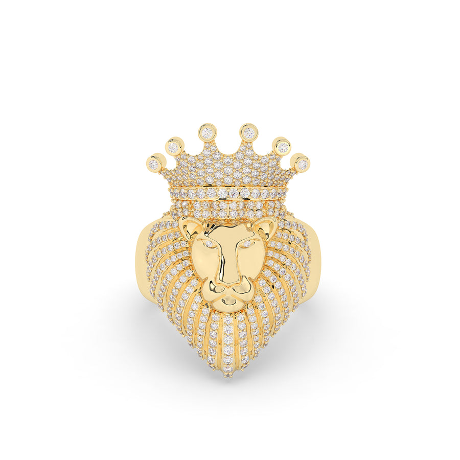 Lion with Crown Ring