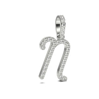 Single Row Diamond Cursive Initial Pendant