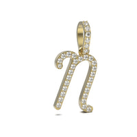 Single Row Diamond Cursive Initial Pendant