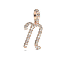 Single Row Diamond Cursive Initial Pendant