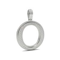 3D Two-Tone Round Diamond Initial Pendants