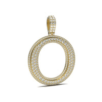 3D Two-Tone Round Diamond Initial Pendants