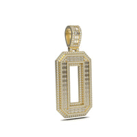 3D Two-Tone Emerald Cut Diamond Initial Pendant