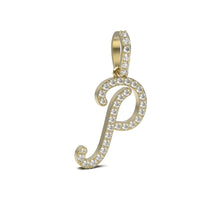 Single Row Diamond Cursive Initial Pendant