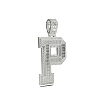 3D Two-Tone Emerald Cut Diamond Initial Pendant