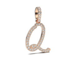 Single Row Diamond Cursive Initial Pendant