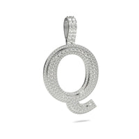 3D Two-Tone Round Diamond Initial Pendants