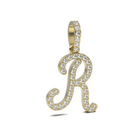 Single Row Diamond Cursive Initial Pendant