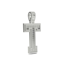 3D Two-Tone Emerald Cut Diamond Initial Pendant