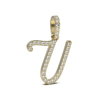 Single Row Diamond Cursive Initial Pendant