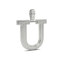 3D Two-Tone Round Diamond Initial Pendants