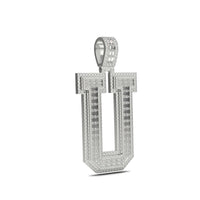 3D Two-Tone Emerald Cut Diamond Initial Pendant