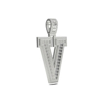 3D Two-Tone Emerald Cut Diamond Initial Pendant