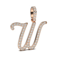 Single Row Diamond Cursive Initial Pendant