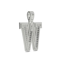 3D Two-Tone Emerald Cut Diamond Initial Pendant