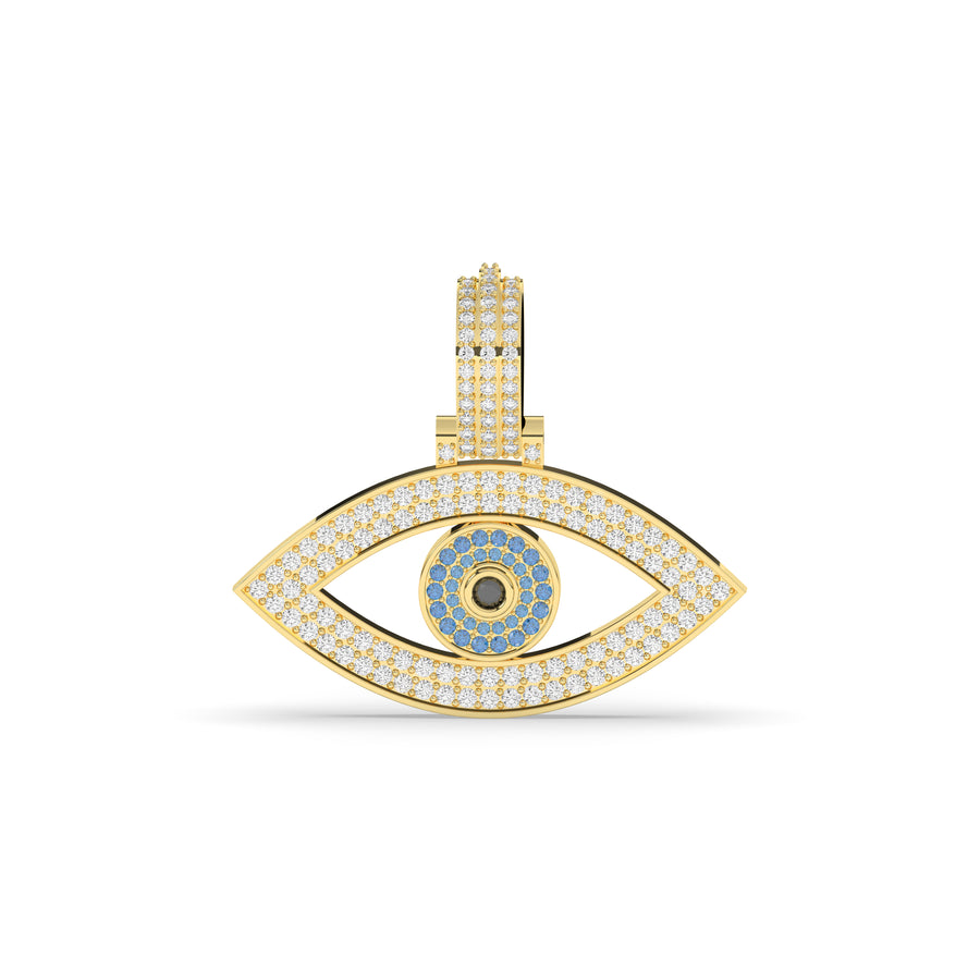 Round Diamond Evil Eye Pendant