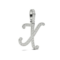 Single Row Diamond Cursive Initial Pendant