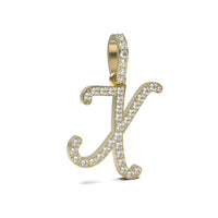 Single Row Diamond Cursive Initial Pendant