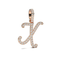 Single Row Diamond Cursive Initial Pendant