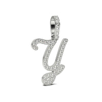 Single Row Diamond Cursive Initial Pendant