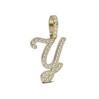 Single Row Diamond Cursive Initial Pendant