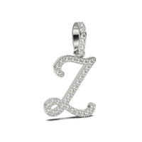 Single Row Diamond Cursive Initial Pendant