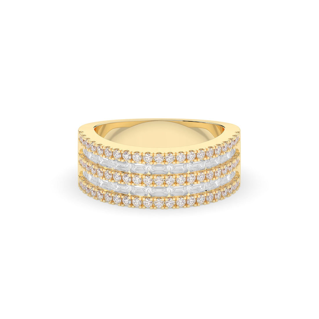 Alternating Baguette and Round Band