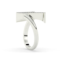 White Gold Diamond Initial Ring