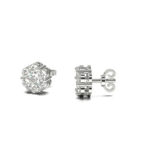 Diamond Flower-Set Earrings