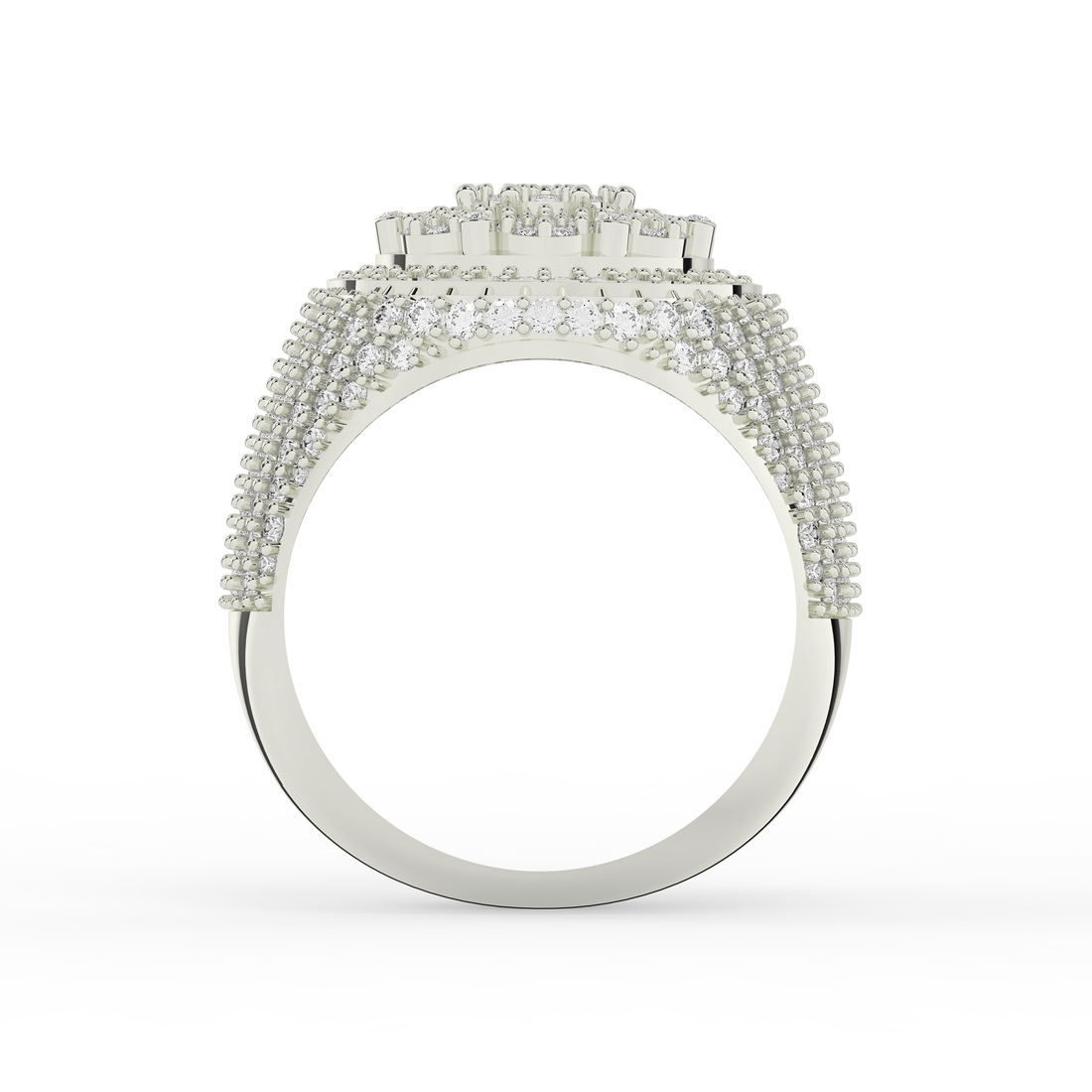 Diamond Flower Clustered Ring
