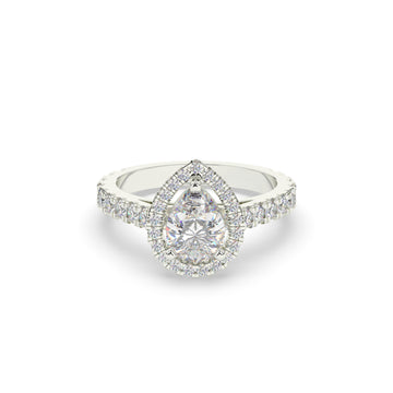 Diamond Pear Halo Engagement Ring