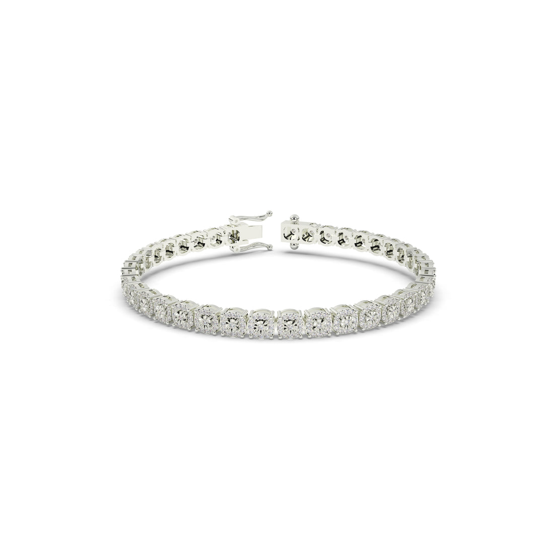 Diamond Halo Tennis Bracelet