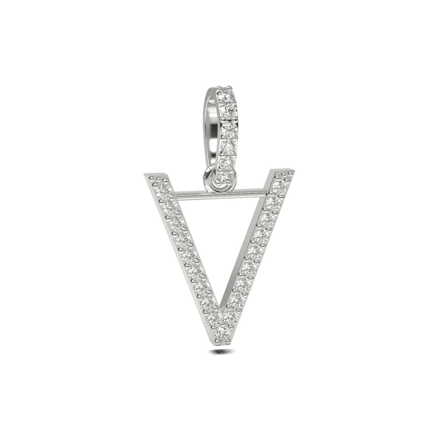 Single Row Diamond Initial Pendant