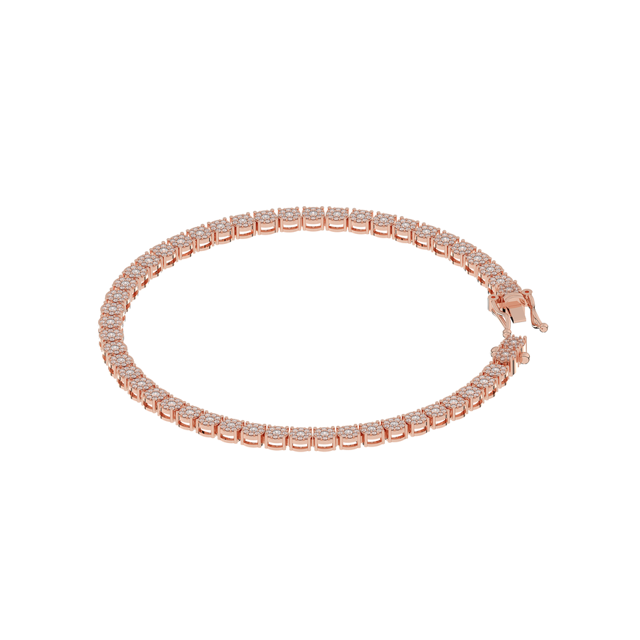 Diamond Clustered Tennis Bracelet